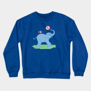 Playful Baby Elephant Crewneck Sweatshirt